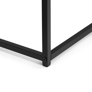 Mesa cuadrada de madera apilable para sala de estar moderna, en forma de mesa auxiliar C, juego de mesa de centro anidada 3 en 1 con marco de metal - Product Image 6