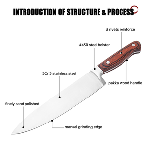 Trong Kho 3 Pcs Thép Không Gỉ Dao Nhà Bếp Thiết Lập Pakka Gỗ Đầu Bếp Tiện Ích gọt Dao Với Hộp Quà Tặng <span class=keywords><strong>Sharp</strong></span> Dao Nhà Bếp Thiết Lập - Product Image 5