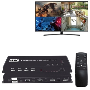 KVM 4x1多查看器开关4K 4进1出无缝四路多查看器视频切割分段式切换器，适用于4 PC - Product Image 6