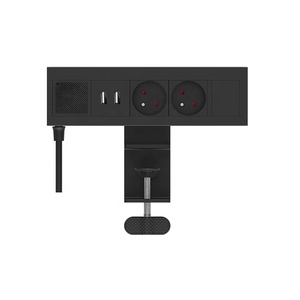 Toma de corriente multifuncional para escritorio, toma de mesa montada en el lateral con puerto USB, cargador inalámbrico