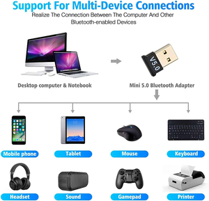 USB <strong>Bluetooth</strong> 5.0 5.3 Adapter V5.0 V5.3 <strong>Bluetooth</strong> Dongle Wireless Audio Transmitter Receiver USB Adapter for <strong>Computer</strong> PC Laptop - Product Image 4