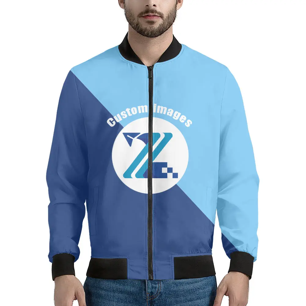 Оптовая продажа Выберите свой индивидуальный дизайн от производителя мужской 3D логотип любая печать Осенняя тренировочная одежда для мальчиков Большие размеры куртка-бомбер