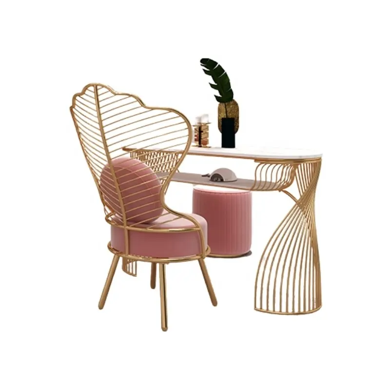 Ensemble bureau et chaise à ongles rouge net marbre simple moderne simple double bureau à ongles canapé table et chaise mobilier de salon asiatique