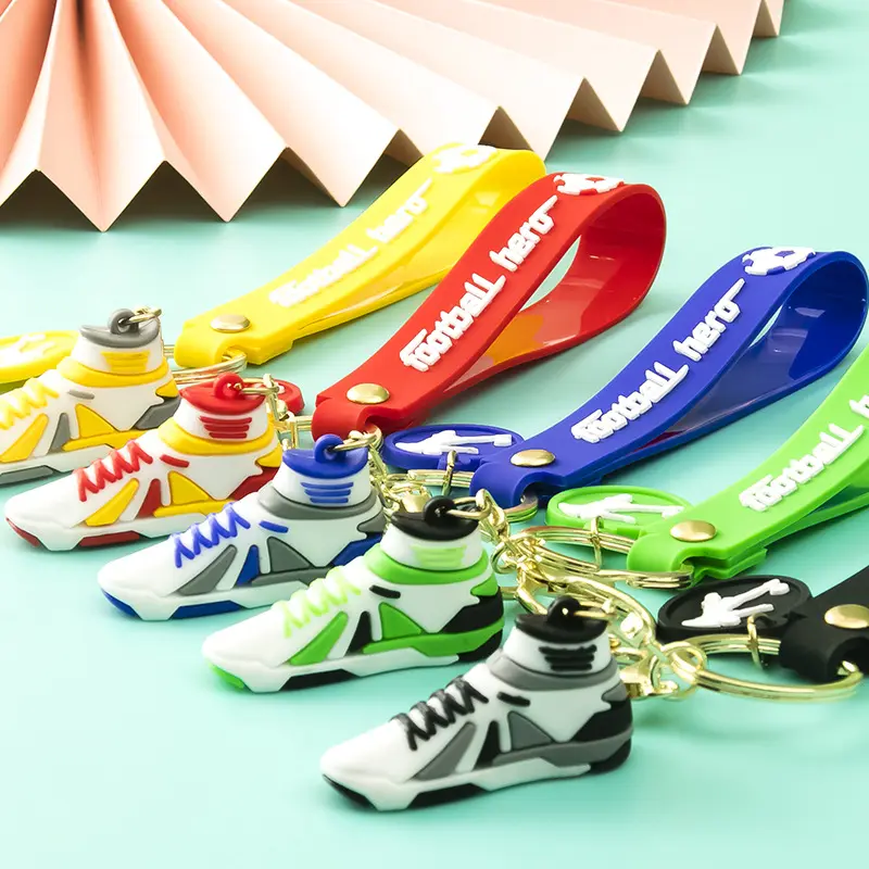 Популярные 3D кроссовки брелок Мини спортивная обувь брелок ПВХ силиконовые футбольные милые брелки