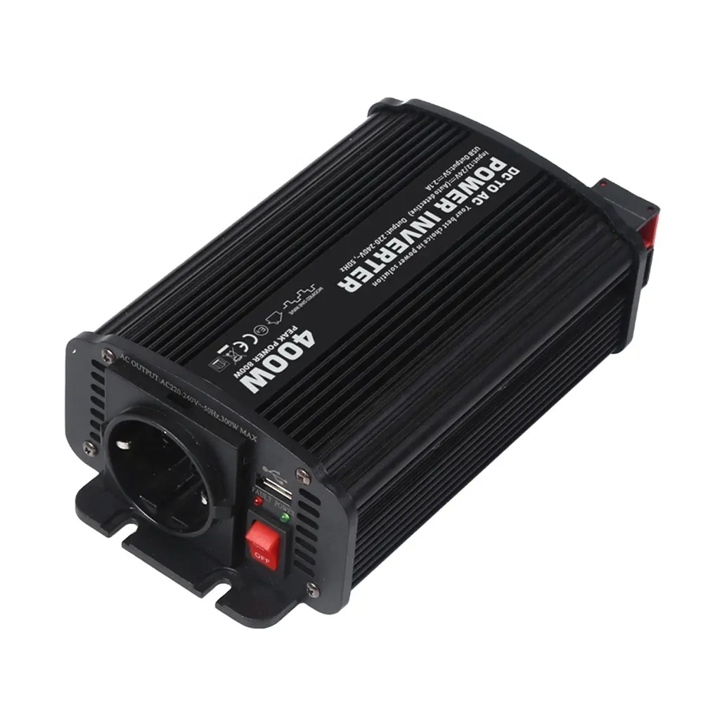 Inversor de corriente automático de 400W para coche, dispositivo de onda sinusoidal modificada, 12/24V, 400w