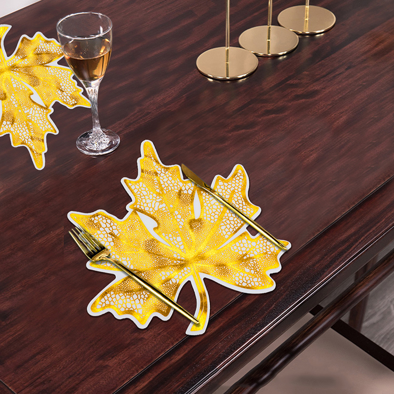 Rose Gold Flower Shape Irregular Eco PVC Placemats For Dinning Table