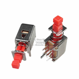 PS-22F03 rechtwinkliger PCB-Verriegelungs-Druckknopf schalter mit DPDT-Doppelpol-6-poligen selbstsicher nden/nicht verriegeln den Schlüsselsc haltern - Product Image 1