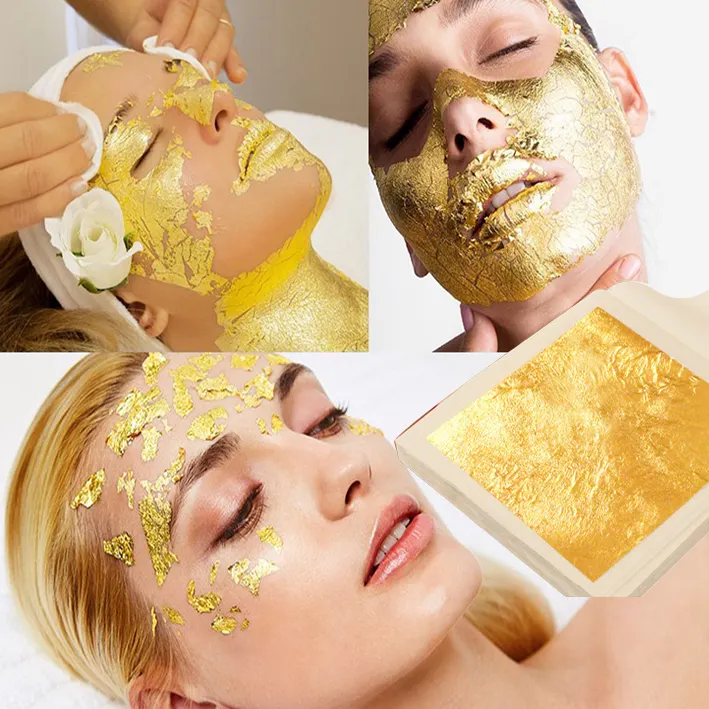 D-mascarilla Facial de hoja de oro auténtico de 24K, máscara para el cuidado de la cara, color dorado, gran oferta