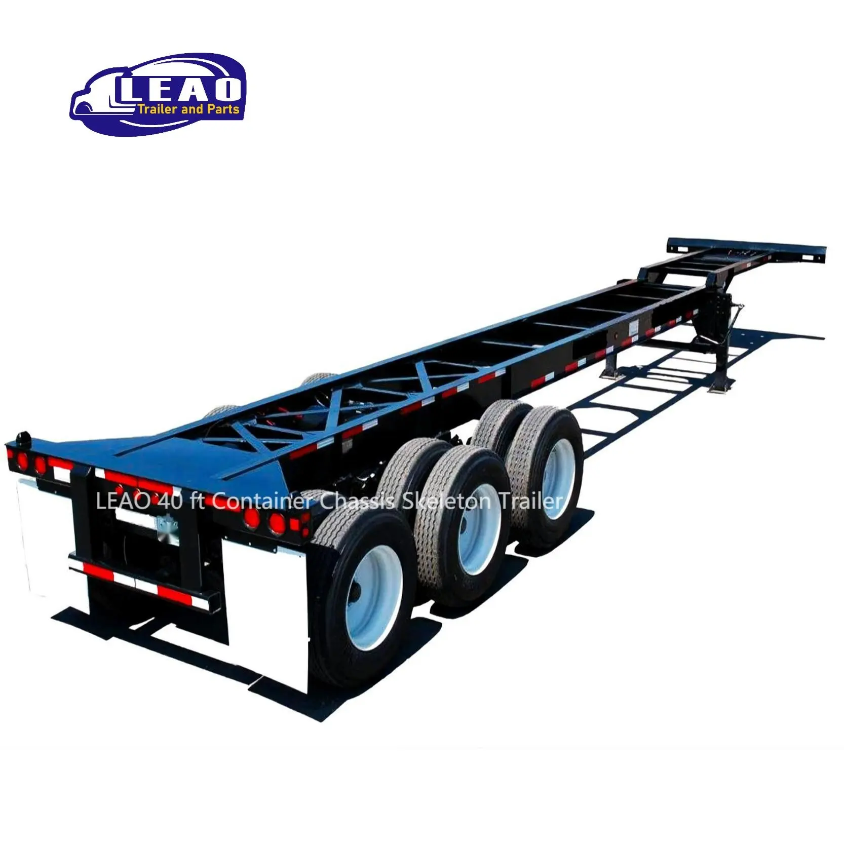 HOT SALE Container Transportation Cheap Skeleton Chasis 2/3/4 Axles Cargo Semi Truck Trailer LEAO Trailer Q345B Steel 12pieces