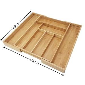 Bán Buôn Tùy Chỉnh Có Thể Điều Chỉnh Dao Kéo Khay Bạc Tổ Chức Tre Nhà Bếp Mở Rộng Ngăn Kéo Tổ Chức Cho Đồ Dùng Chủ - Product Image 4