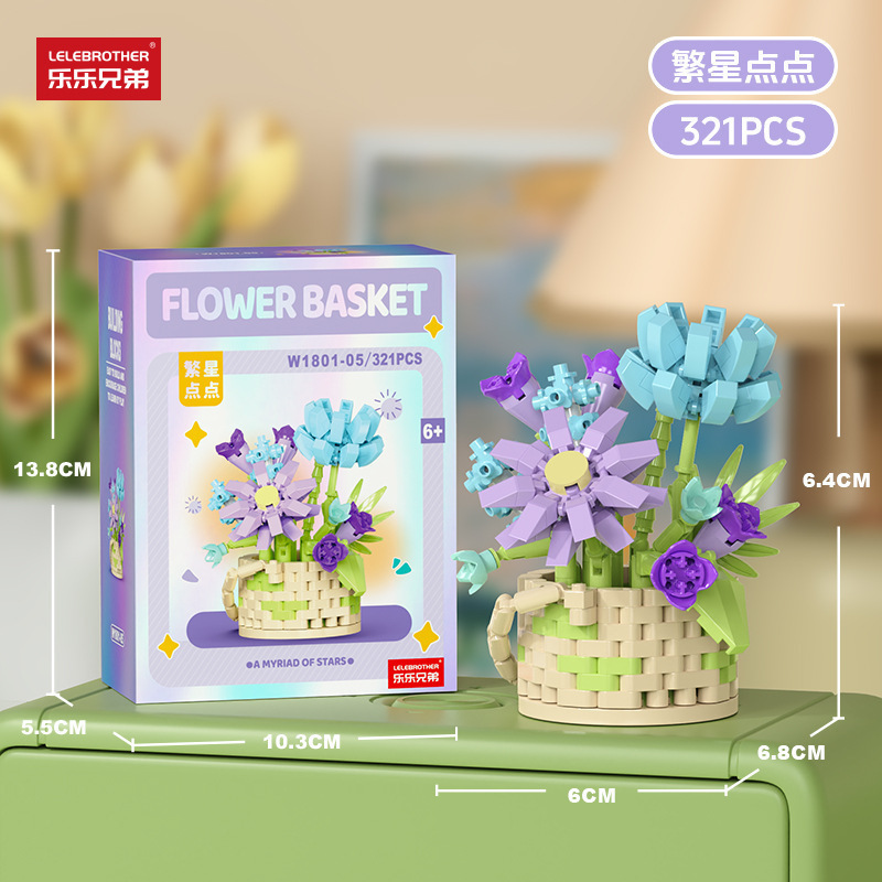 Boîte couleur W1801-05 étoiles (avec panier de fleurs)