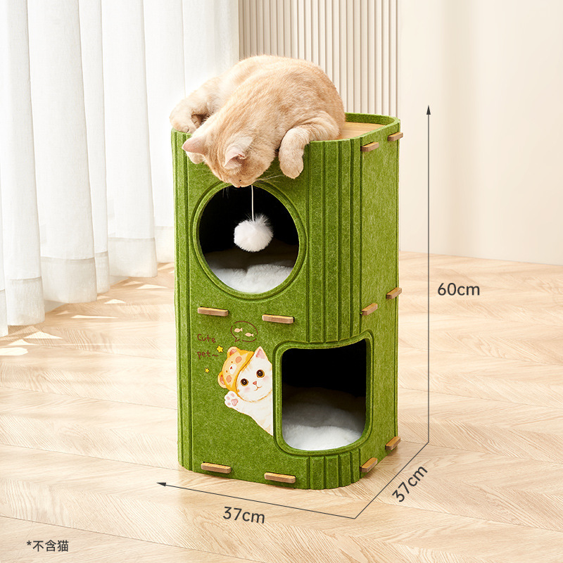 Nid pour chat à deux couches-vert
