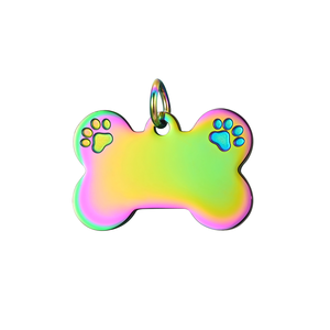 Thép không gỉ khắc pawprint xương tag chân không mạ kim loại vật nuôi ID tag khoảng trống cho vật nuôi Vòng cổ - Product Image 2
