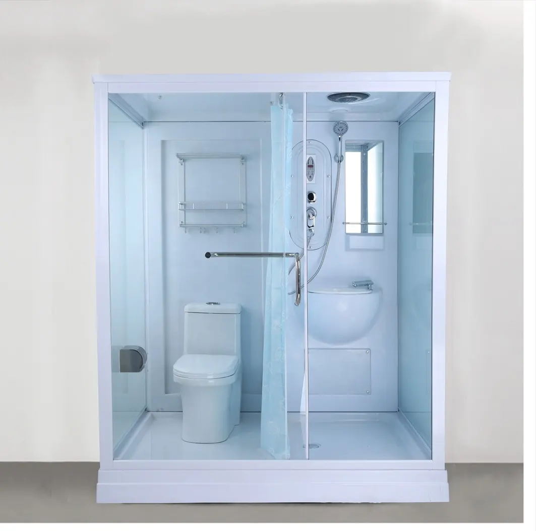 Unidad de baño sanitario prefabricada portátil de lujo, inodoros móviles modulares, cabina de ducha