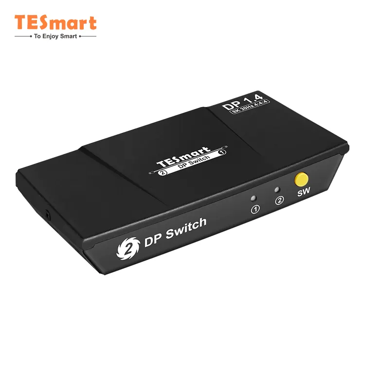 TESmart горячая Распродажа вход 2 выхода 1 DP переключатель сплиттер 8K30Hz 4K120Hz видео сплиттер для офиса
