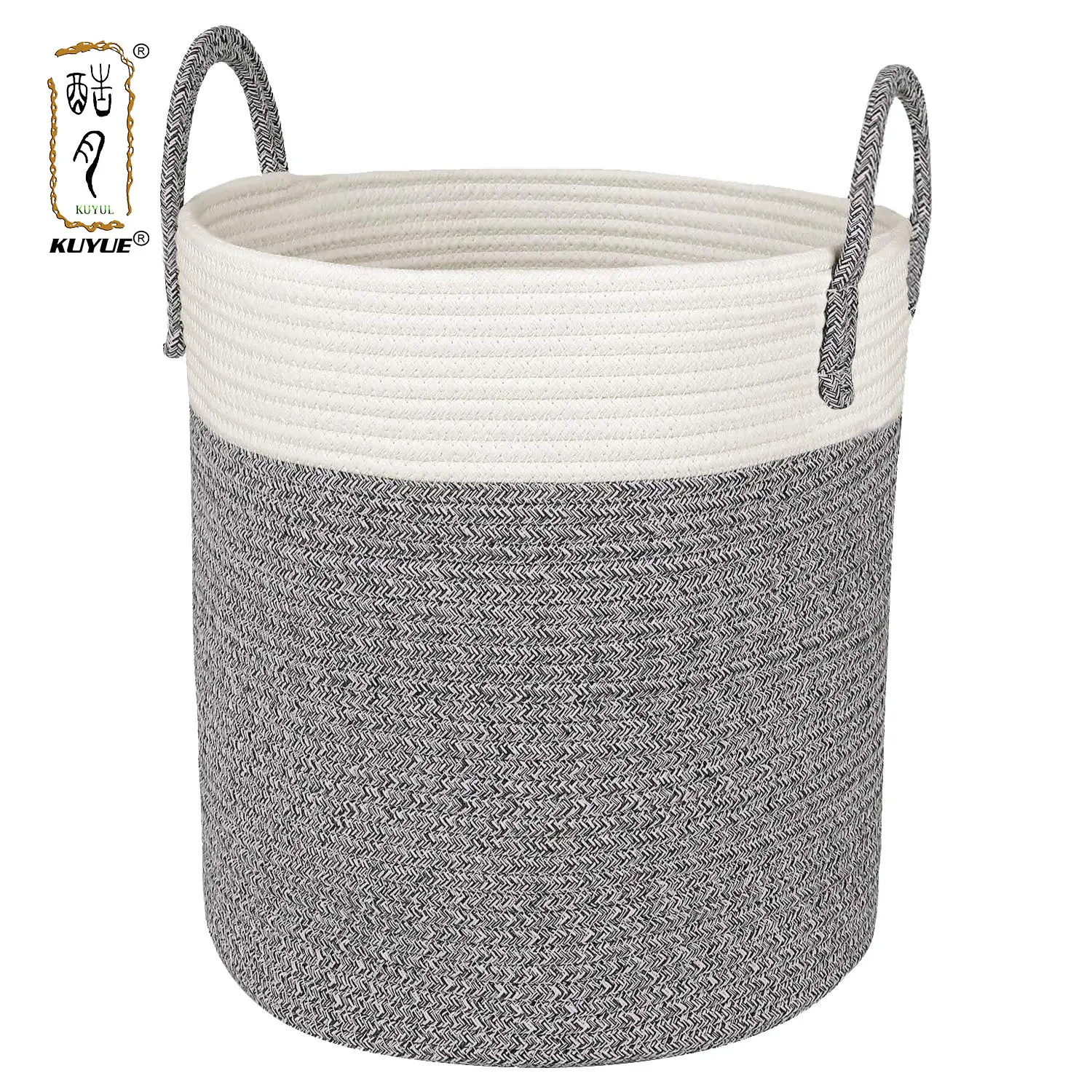 Kuyue cesta dobrável para lavanderia, cesta grande de lavanderia para bebês personalizável de algodão alto-algodão cesto de tecido dobrável de tecido opp