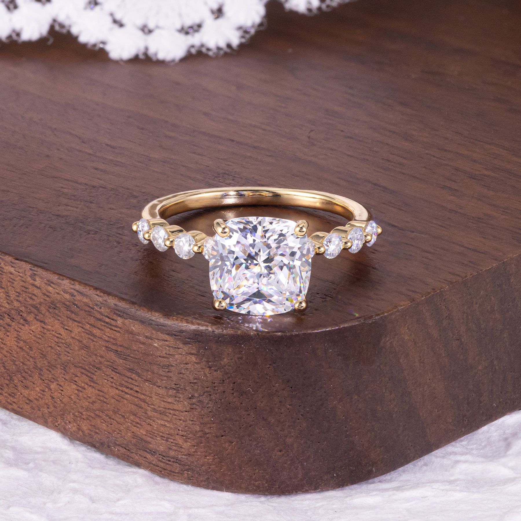 Bague moissanite 3 carats côté gros