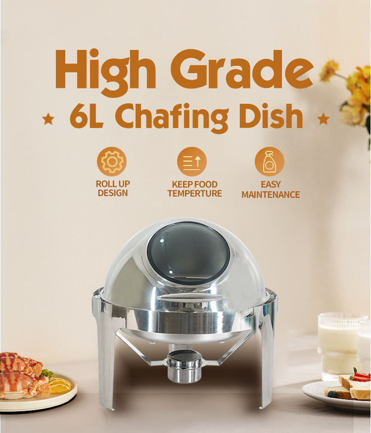 Executive oval gold plated food warmer manufacturer oval shape food warmer with handle