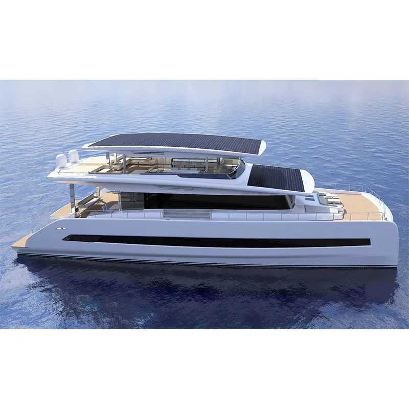 Katamaran mit Elektromotor Katamaran Solar Power Boot Solar betriebene Katamaran Hausboot Luxus Yacht Fabrik angepasst