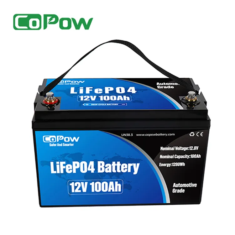 Copow 100ah 12V Lithium Batterij Thuis Opslag Batterij Back-Up Voor Elektrische Fiets/Motorfiets