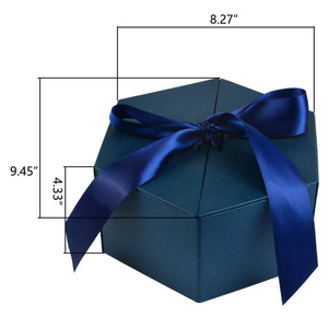 Tùy Chỉnh In Các Tông Màu Xanh Hình Lục Giác Hộp Cứng Bao Bì Sang Trọng Gấp Trang Trí Hộp Quà Tặng Với Nắp Từ - Product Image 2