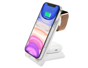 Taşınabilir 15W 3-in-1 hızlı kablosuz şarj Apple için iPhone için yeni tasarım İzle airpods-İşlevli şarj - Product Image 3