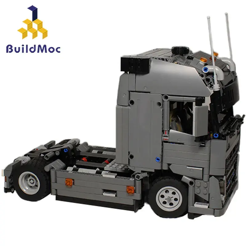 BuildMoc 37849 yüksek teknoloji mühendislik FH traktör ünitesi yapı taşları araç araba tuğla Set eğitim DIY oyuncaklar çocuk Boy