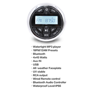 Hasda H-833 Marine Thuyền Du Thuyền Đài Phát Thanh Stereo Máy Nghe Nhạc Cd Receiver Bó Kết Hợp Với 6.5 "4-Cách Loa Đồng Trục - Product Image 3