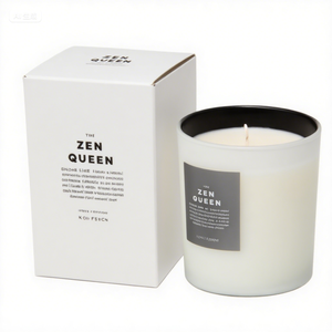 Produttore personalizzato unico rettangolare 12 oz scatola di candela di imballaggio con Logo lamina d'oro inserti di fascia alta e materiali riciclati