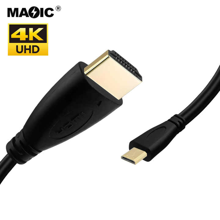 OEM Manufacturer 1.5M High Speed Gold Plated 4K 2K Micro HDMI Cable for HDTV Projector Camera and Tablet