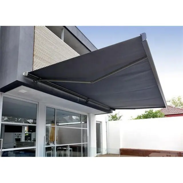 Toldo retráctil de aluminio para patios, accesorio para Patio exterior, sensor, Cassette completo, motorizado, precio de fábrica