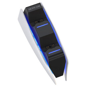 PS5控制器的RGB灯双充电三保护安全双感应控制器的发光二极管充电器站坞站 - Product Image 1