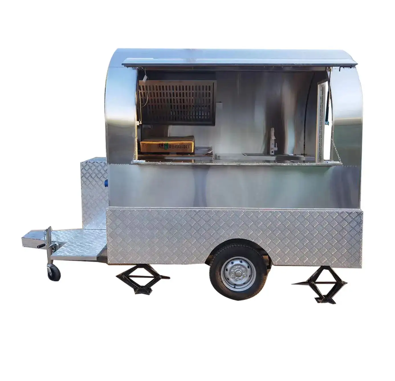 Concessão Stand Airstream Fast Food Vending Carts Cozinha móvel Aço inoxidável Contador Cake Food Truck Trailer