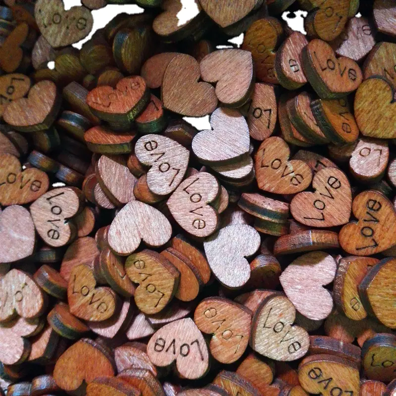 HY love retro bottoni toppa bambini puzzle legno senza fori cuore adesivo pulsante