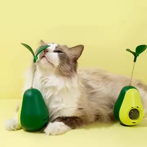 Vaso con fugas de comida en forma de aguacate, hierba gatera ecológica, juguetes interactivos de plástico para gatos - Product Image 1