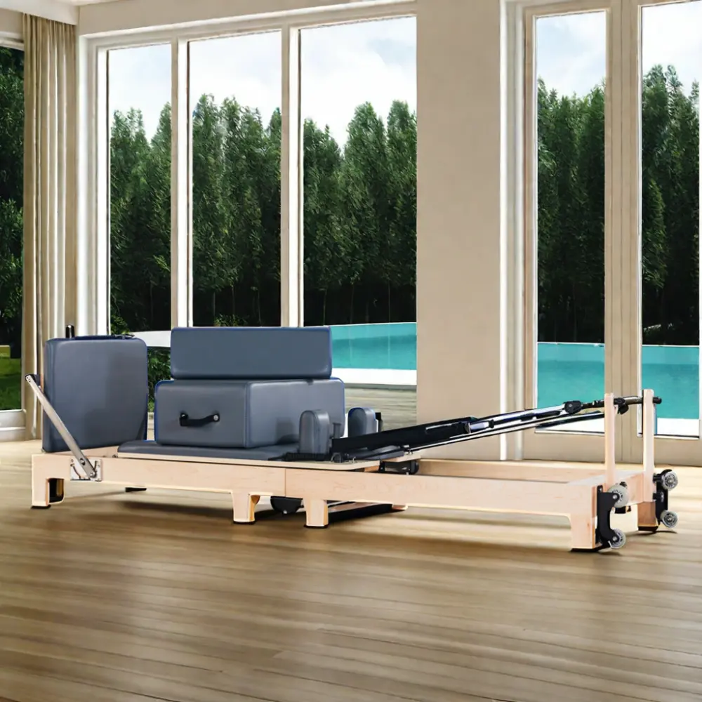 New fashion wood pilates reformer foldable pilates reformer machine for home