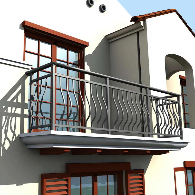 Tubo de acero galvanizado tubo de aluminio balcón moderno barandilla de hierro forjado diseño apartamento