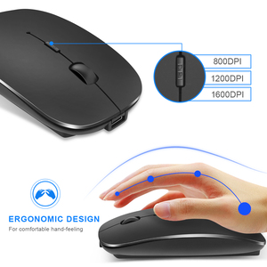 Mouse Wireless Mouse BT Mouse silenzioso ricaricabile per PC ergonomico Mouse ottico USB da 2.4Ghz per PC portatile - Product Image 4