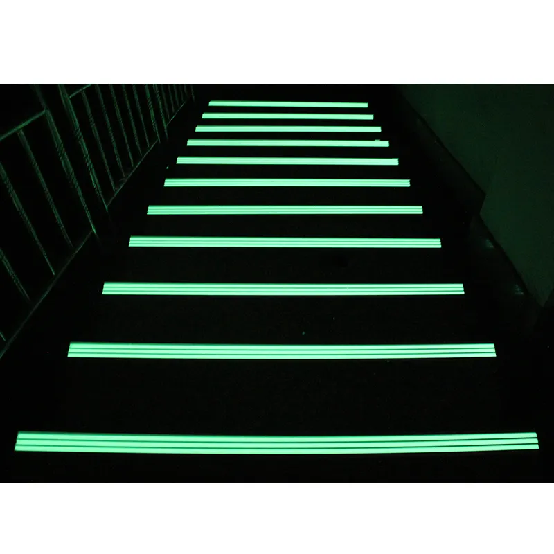 Tiras de aluminio fotoluminiscentes para escalera, con brillo