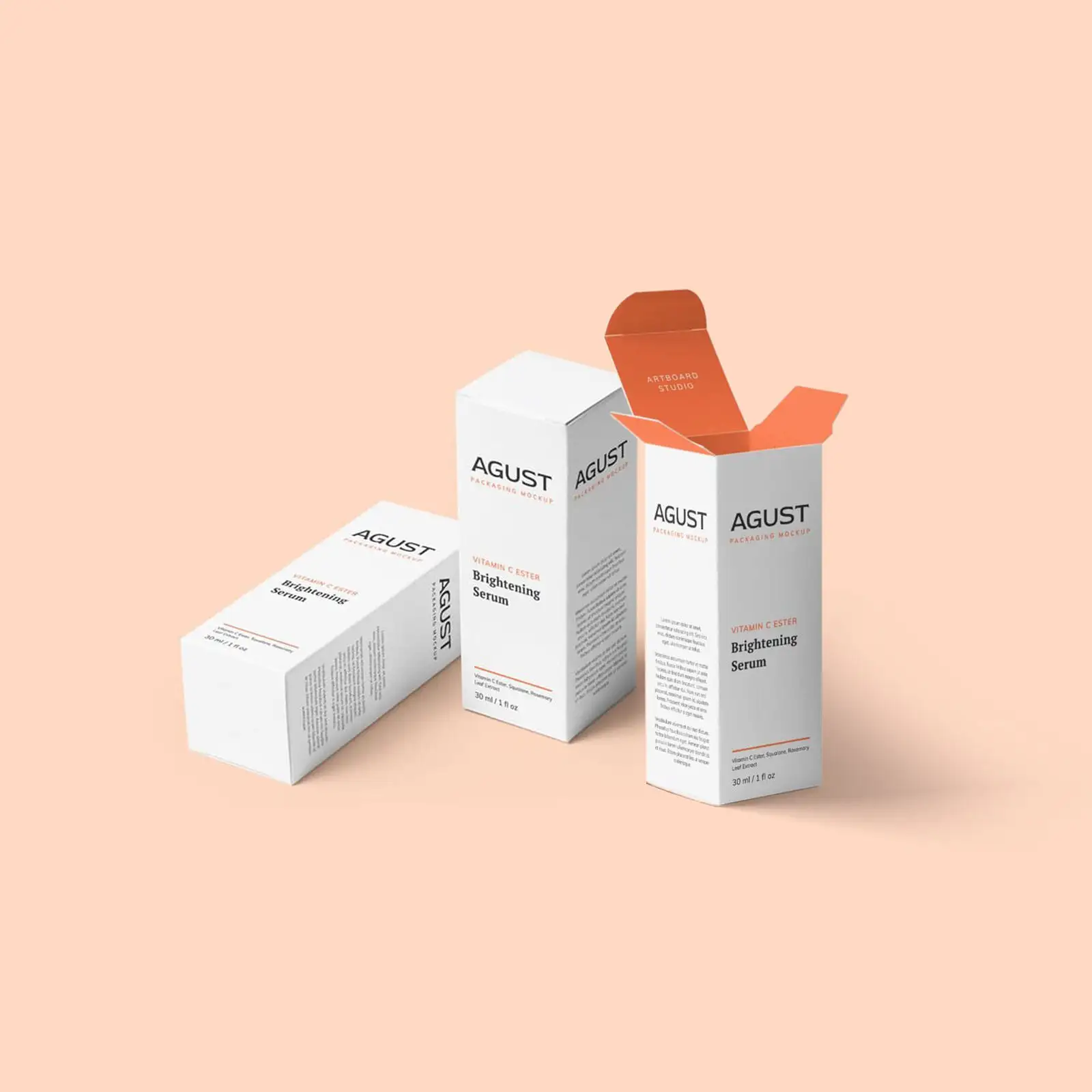 Kotak kemasan botol minyak esensial kertas putih kartu perawatan kulit kosmetik karton cetak kotak atas lipat ramah lingkungan kustom