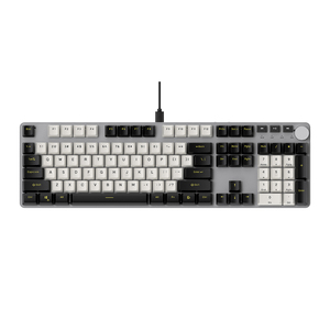 Teclado mecánico de 107 teclas de tamaño completo con perilla Arco Iris retroiluminado interruptor rojo Anti-Ghosting PC ordenador teclado para juegos con cable - Product Image 1