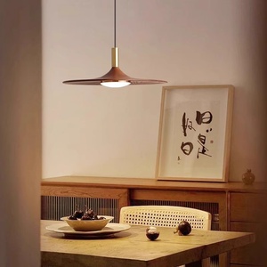 ญี่ปุ่น Wabi-Sabi แรงบันดาลใจสไตล์วินเทจย้อนยุคจี้ยูเอฟโอโคมไฟแขวนไม้วอลนัทสีสำหรับร้านอาหารบาร์ MY9633ขนาดเล็ก - Product Image 3