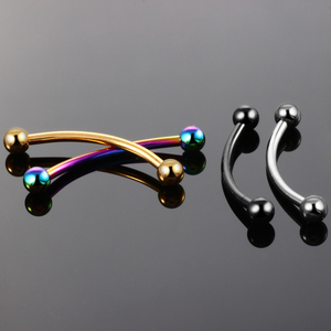 טיטניום מושחנת שפת נחש העין חושפת פעמונים מעוקלים גבות לשון פירסינג תכשיטים גוף תכשיטים - Product Image 3