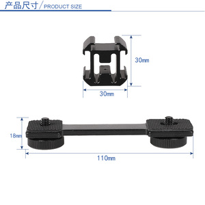 Photography <strong>LED</strong> Light Microphone Fixing <strong>Bracket</strong> <strong>Camera</strong> Flash Horizontal 1/4&quot; Three Hot Shoe Base Mount Crossbar <strong>Bracket</strong> Holder - Product Image 5