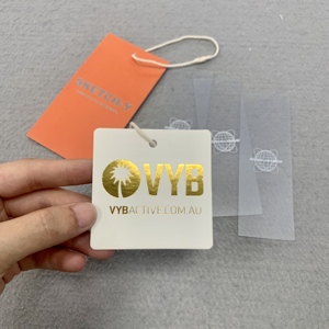 Custom Printing Design <strong>High</strong> <strong>Quality</strong> Hang Tags Labels for Clothing Garment Luxury Gold Foiling hang Tags <strong>String</strong> - Product Image 6