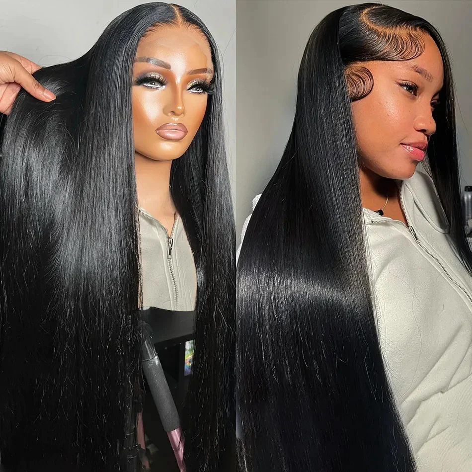 Perruque Lace Front Wig transparente 13*4, densité 180%, lisse