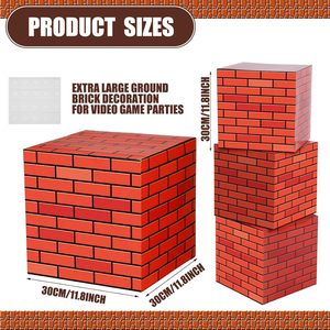 Video oyunu tuğla kutuları 11.8x11.8 inç kırmızı tuğla karton blokları paskalya gizem kutuları sahne tuğla komik tema parti Favor kutuları - Product Image 2