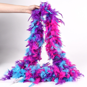 Two-color in Stock 120g Dyed Color 2yard Turkey Feather Boa Environment Friendly of Rich Colors for Halloween Decoration - Product Image 1