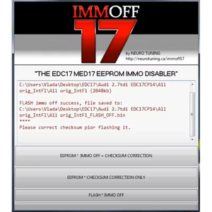 IMMO-OFF 17 IMMOFF17 <strong>Software</strong> Activate Version EDC17 MED 17 Ecu <strong>EEPROM</strong> IMMO PATCH Checksum Correction To IMMO OFF Flash - Product Image 6