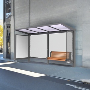 Đồ gỗ ngoài trời quang điện trạm xe buýt chờ đợi nơi trú ẩn với màn hình LCD & địa phương trạm xe buýt khu vực xúc xích hình thức - Product Image 5